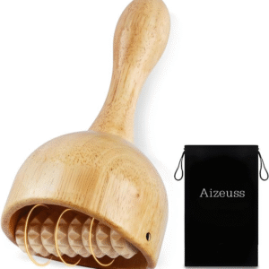 AIZEUSS Wooden Therapy Cup with Roller Massaging apparatus for personal use