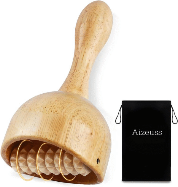 AIZEUSS Wooden Therapy Cup with Roller Massaging apparatus for personal use