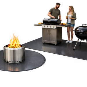 2-Pack Under Grill Mats / Round 48" & Rectangle 48" × 60"